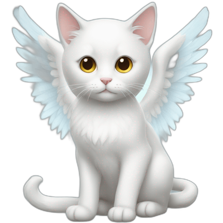 white cat angel emoji