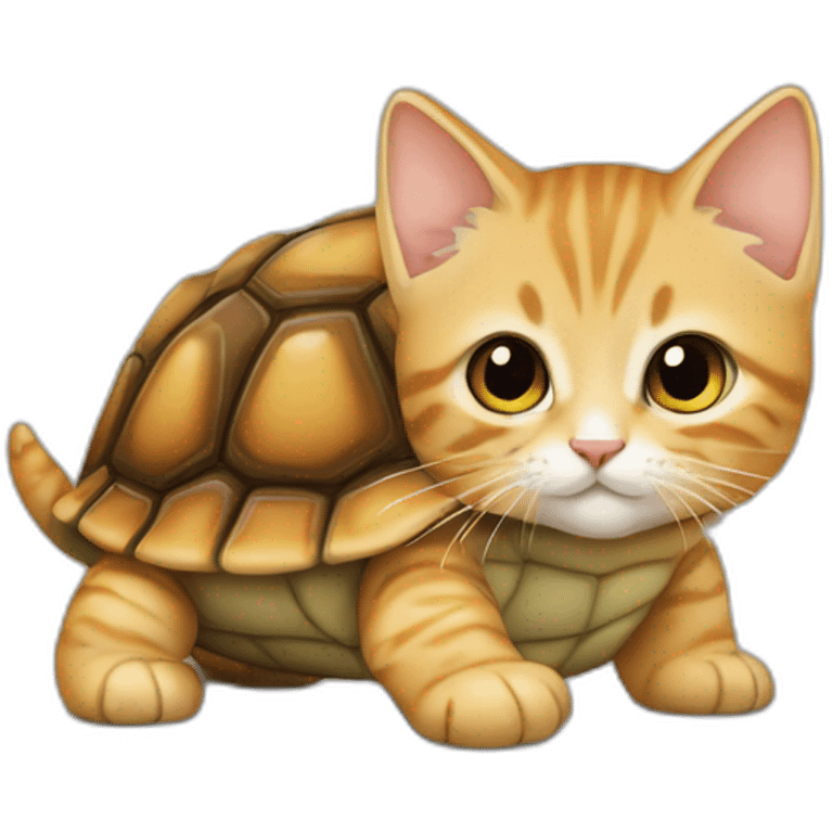 Chaton sur tortue emoji