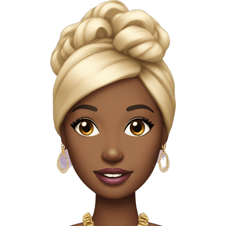 glamorous black barbie  emoji