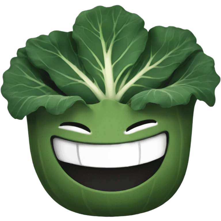 black cabbage smiling emoji