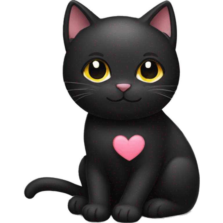 Black cat love emoji