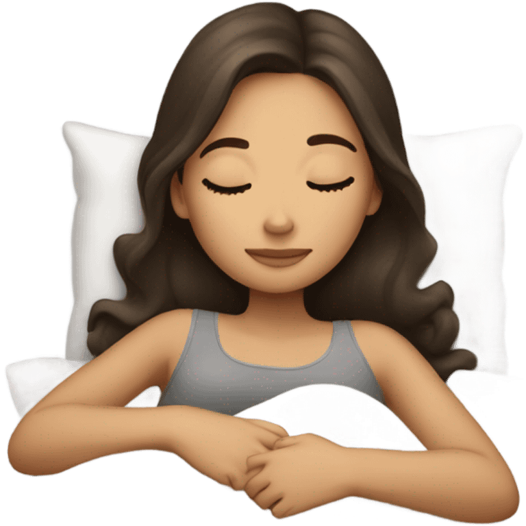 Brunette girl sleeping emoji