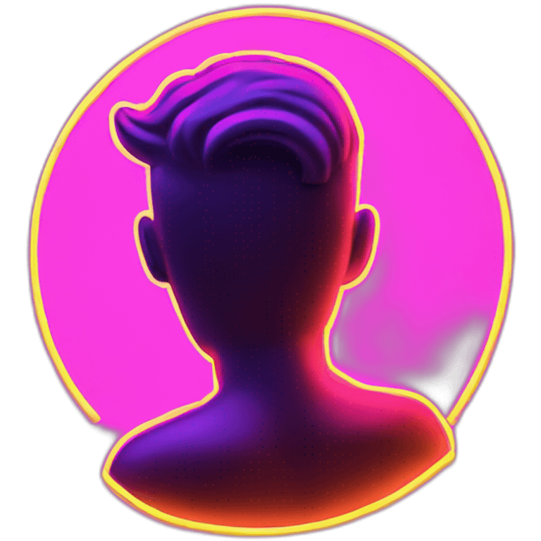 Juicy booty neon sign style man emoji