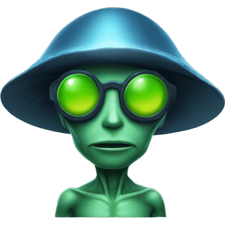 alien playero, con lentes de sol oscuro emoji