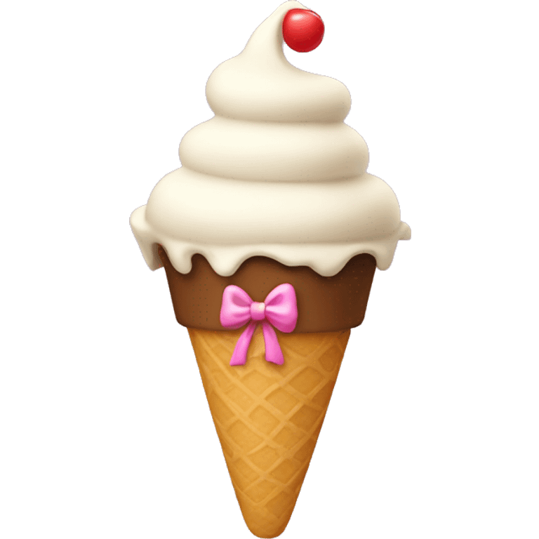 An ice cream with a bow on top emoji