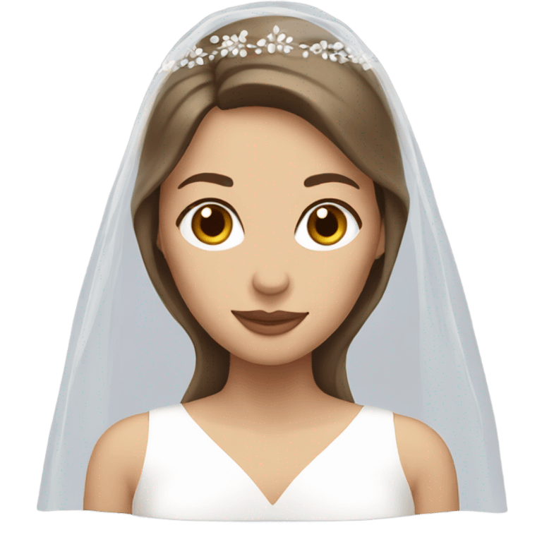 A white woman wearing a wedding veil with brown hair emoji