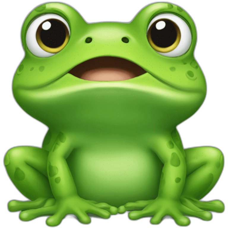 Une grenouille qui dit coucou emoji