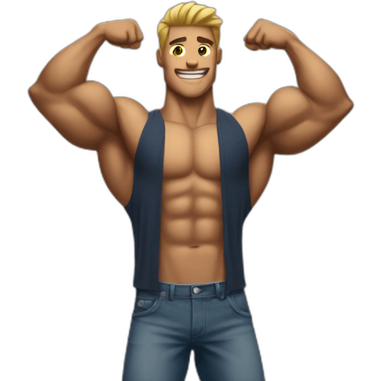 muscular guy flexing his muscles emoji