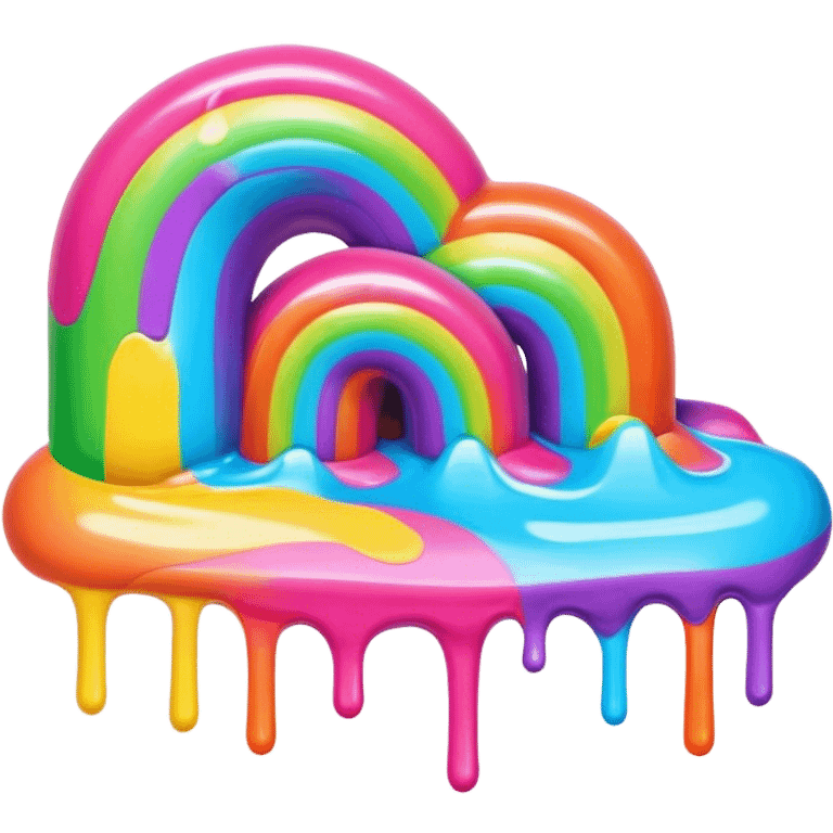 melting neon rainbow candy renaissance landscape emoji