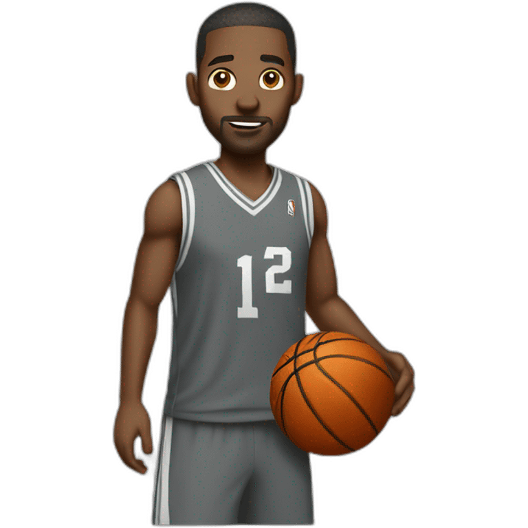 grey ha richicken play basketball emoji