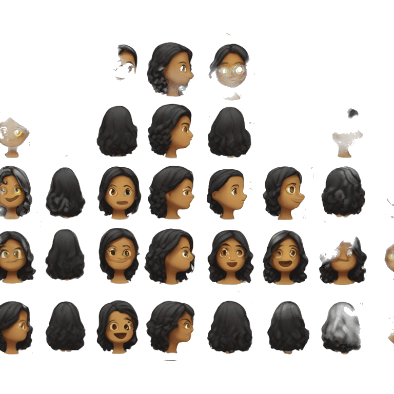 the back side of a brown women, with black hair, wavy long hair,  beach outfit emoji