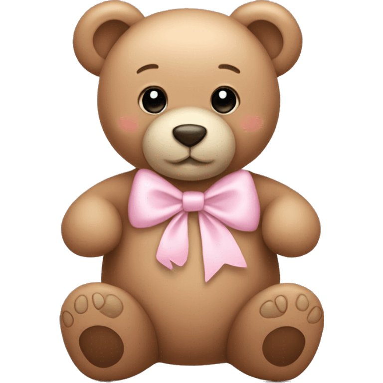 teddy bear wearing a light pink bow emoji