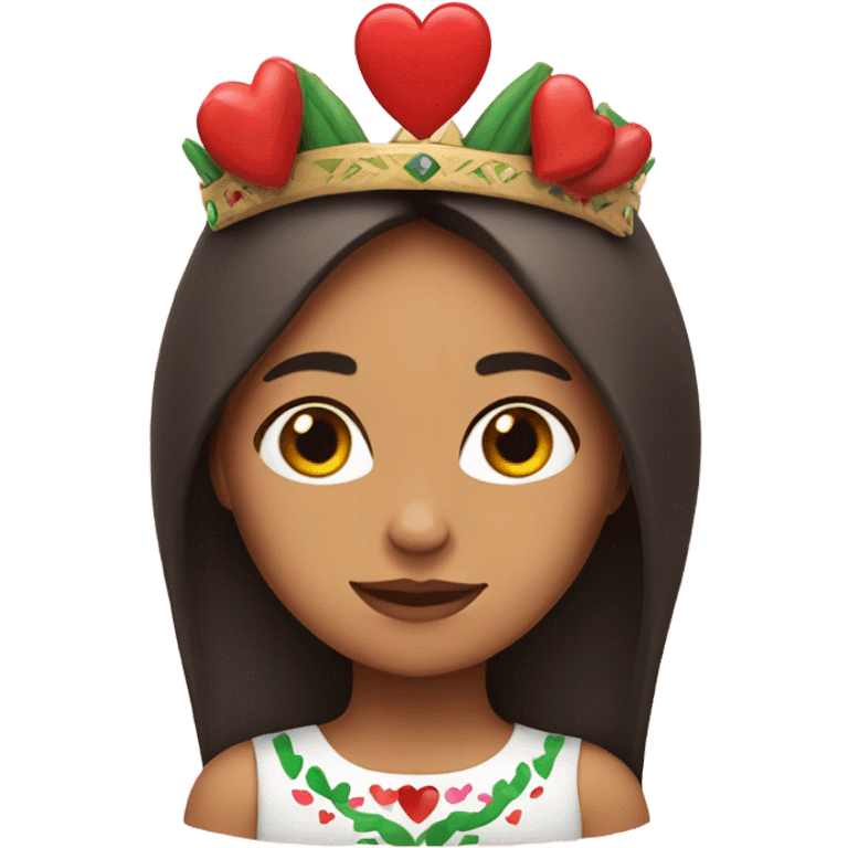 Mexican girl with heart crown emoji