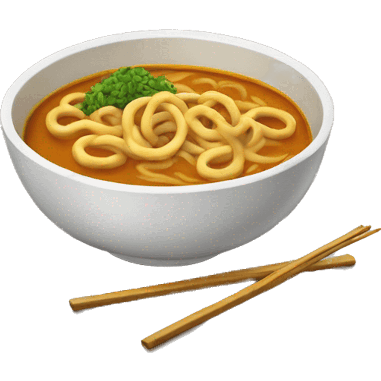 a bowl of curry udon without chopsticks emoji