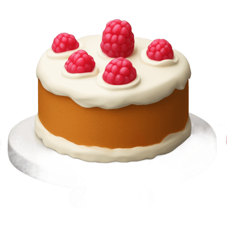 cake little raspberries creamy  emoji