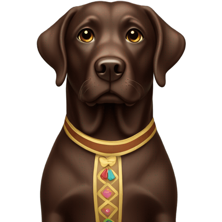 Chocolate Labrador nutcracker  emoji