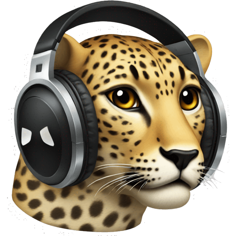 leopard headphones emoji