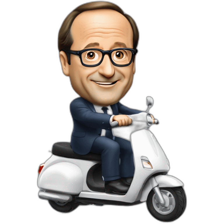 françois hollande sur un scooter emoji