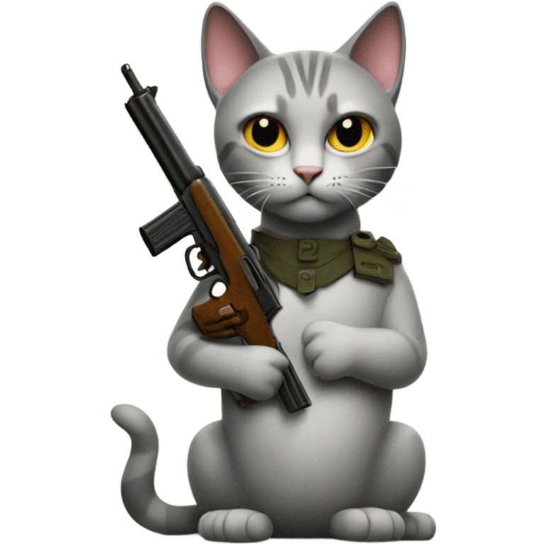 Cat with a gun emoji