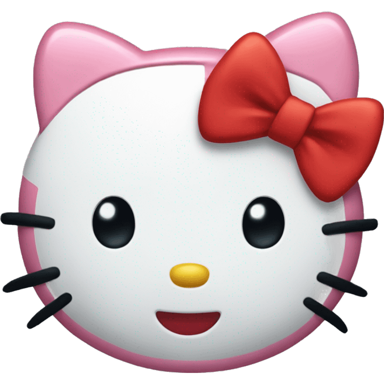 hello kitty head with red bow emoji