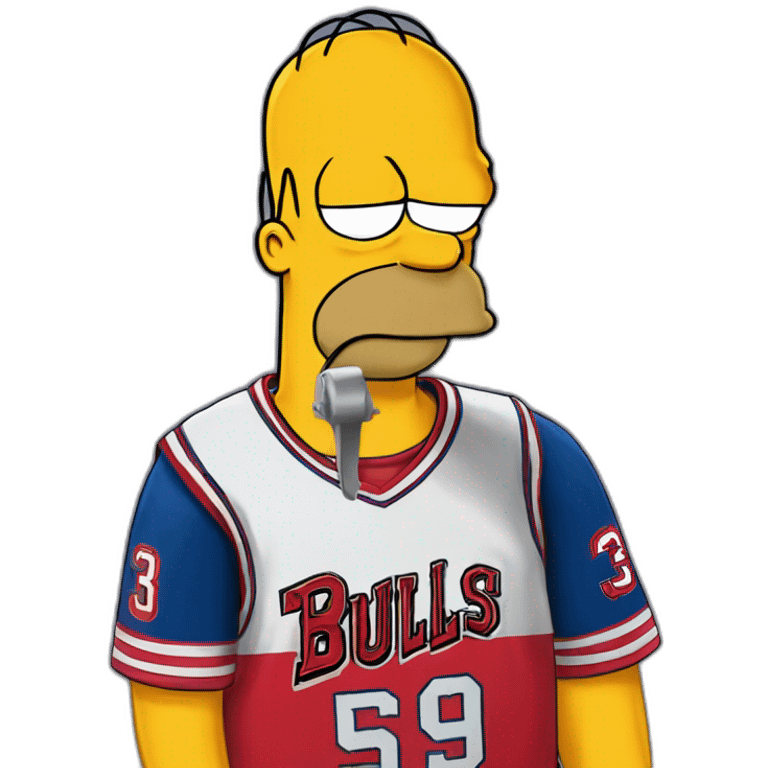 homer simpson wearing chikago bulls jersey emoji