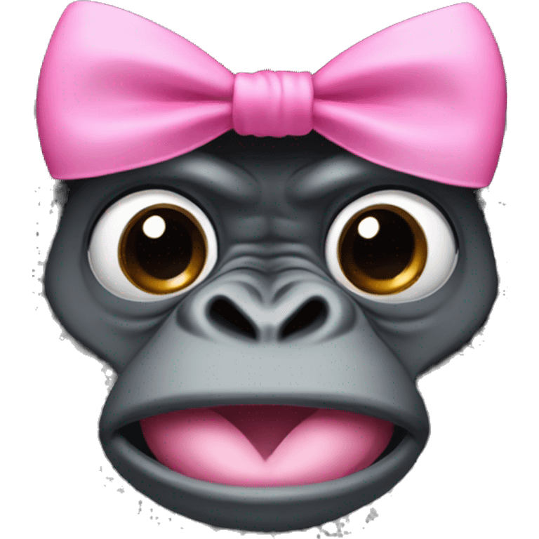 Gorilla with wig and pink bow on its head  emoji