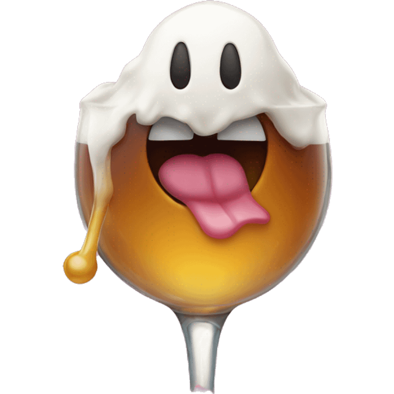 Emoji with tongue sticking out with a shot emoji