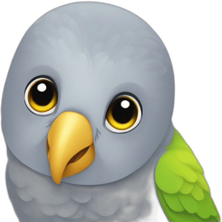 Grey parakeet with yellow cheeks emoji