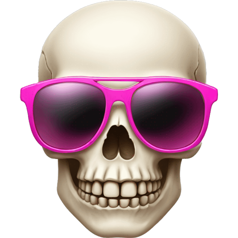 Skull with pink sunglasses emoji