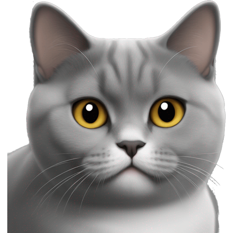 Cat british shorthair black withe emoji