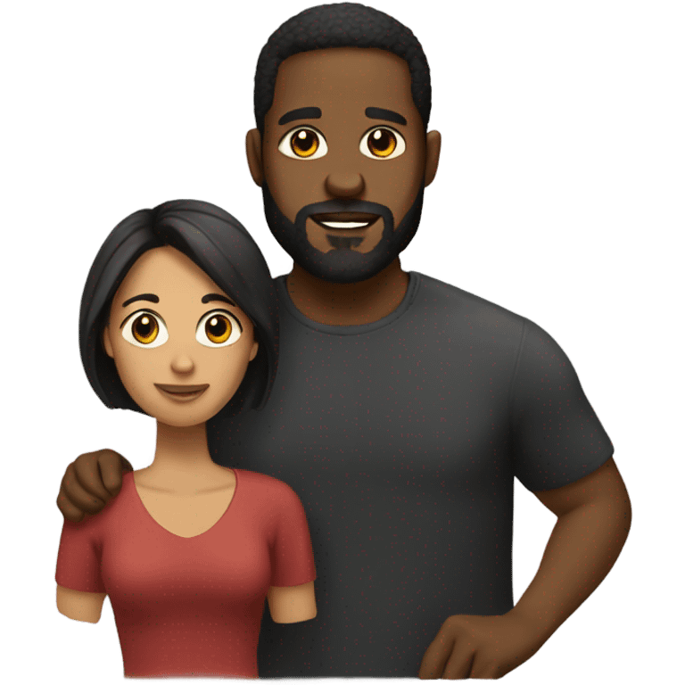 Black man with short hair and beard and Spanish woman  emoji