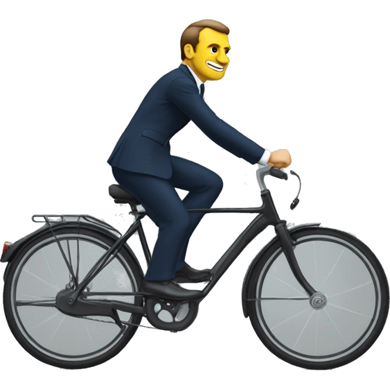 Macron sur un vélo emoji