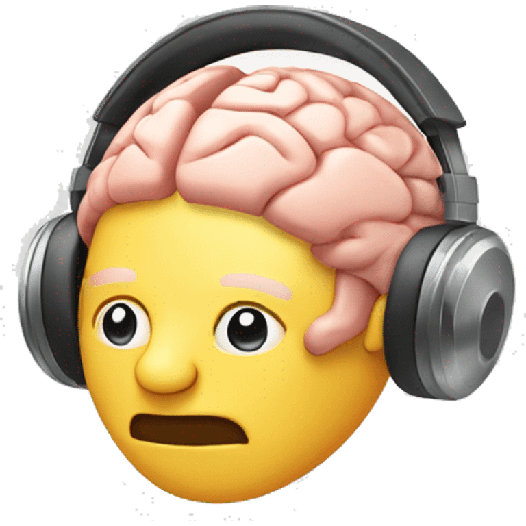 side profile brain with headphones emoji