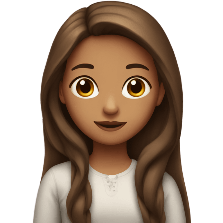 Girl with long brown hair emoji