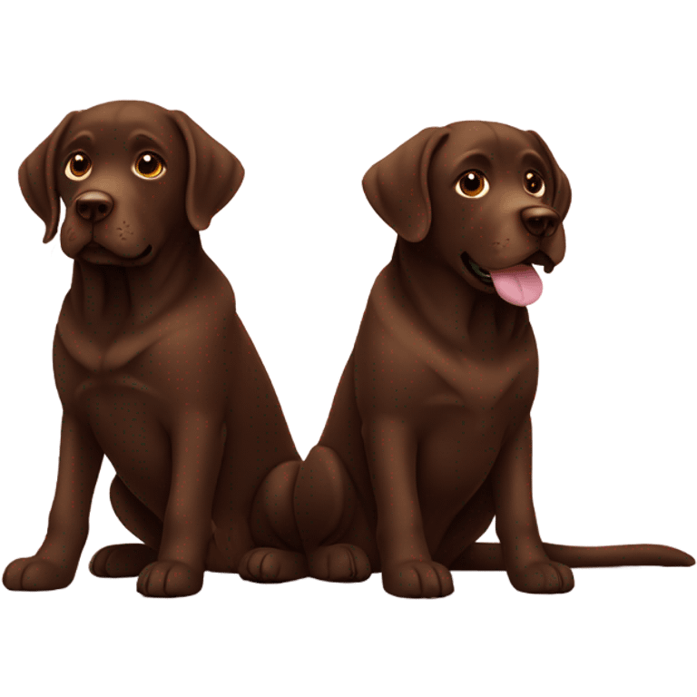 Two chocolate Labrador’s  emoji