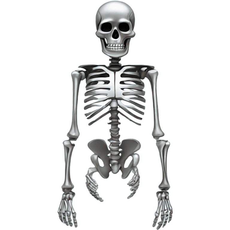 Skeleton made out of chrome emoji