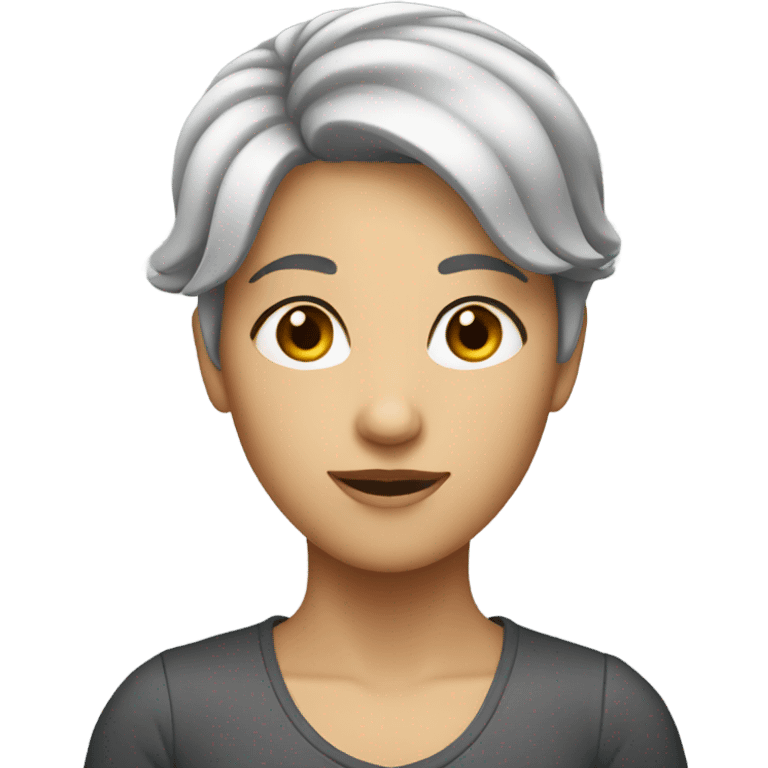 Grey short hair girl emoji