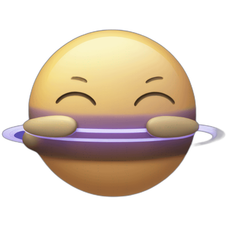 saturn with lights and stars emoji