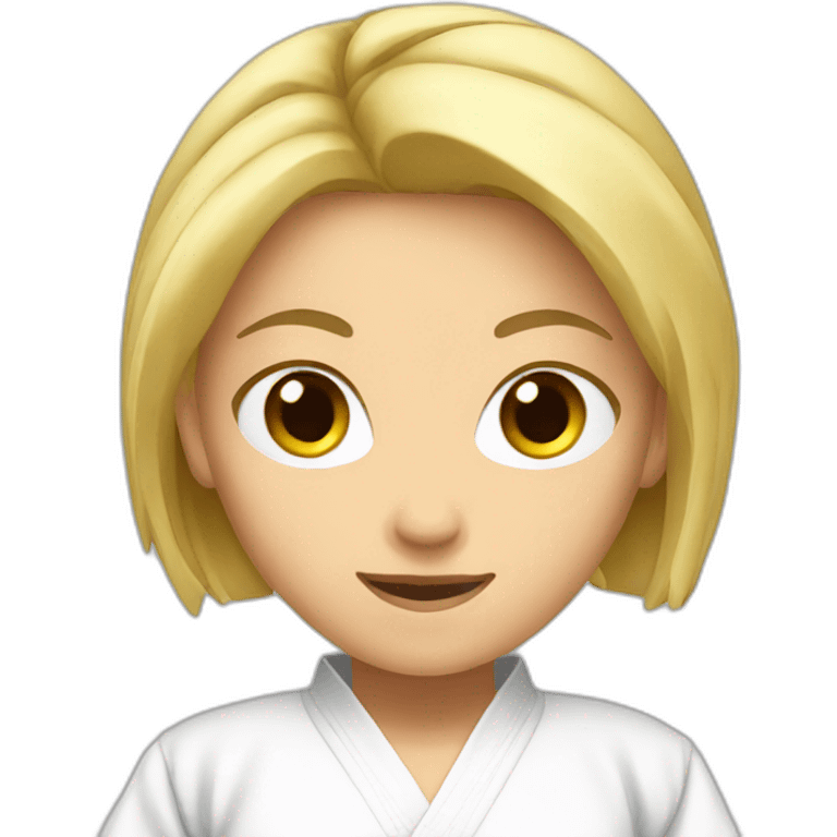 blonde girl karate emoji