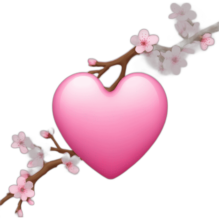 Pink  heart with cherry blossom inside  emoji