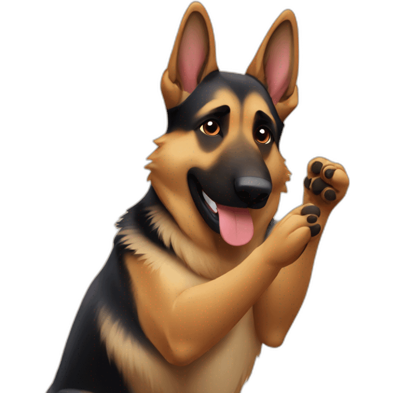 German shepherd clapping emoji