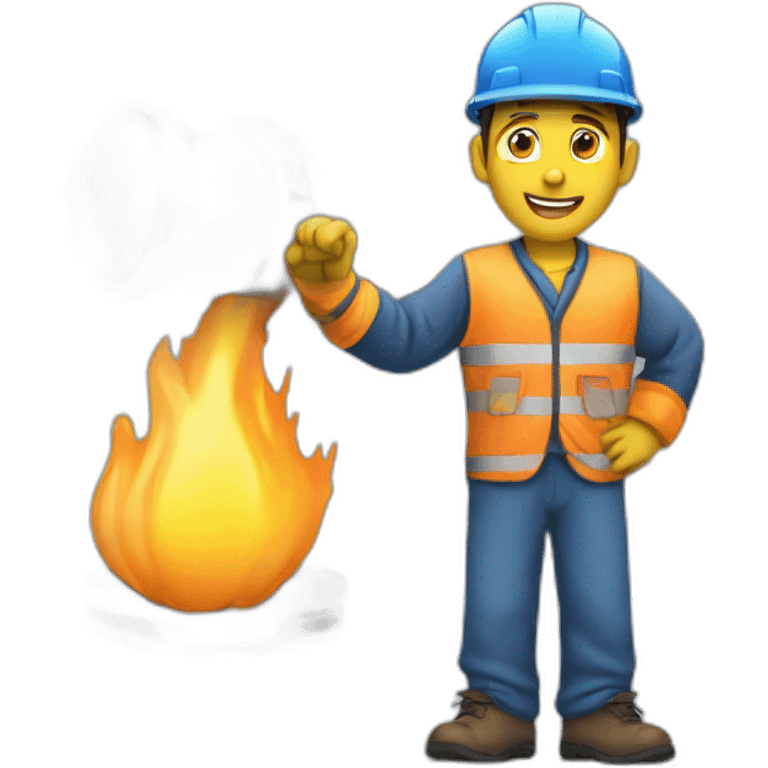 worker closing a gas pipeline emoji