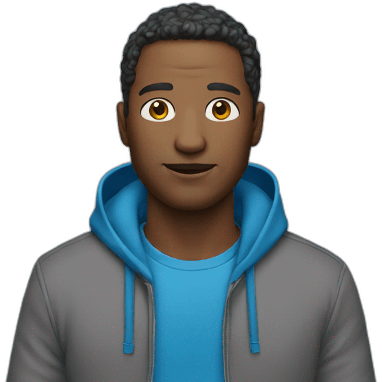 man with blue hoodie emoji