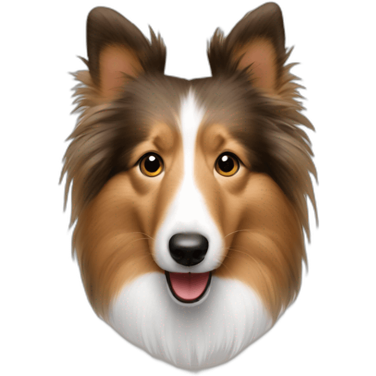 sheltie with red nose emoji