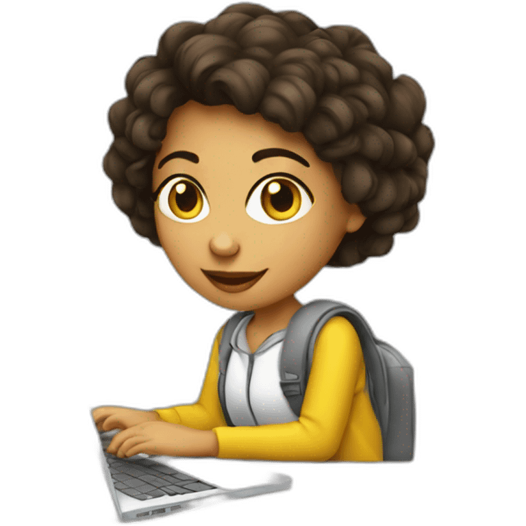 Graphic Designer colombian girl with laptop emoji