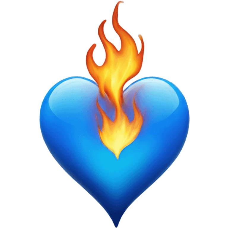 sheer Blue heart in flames emoji