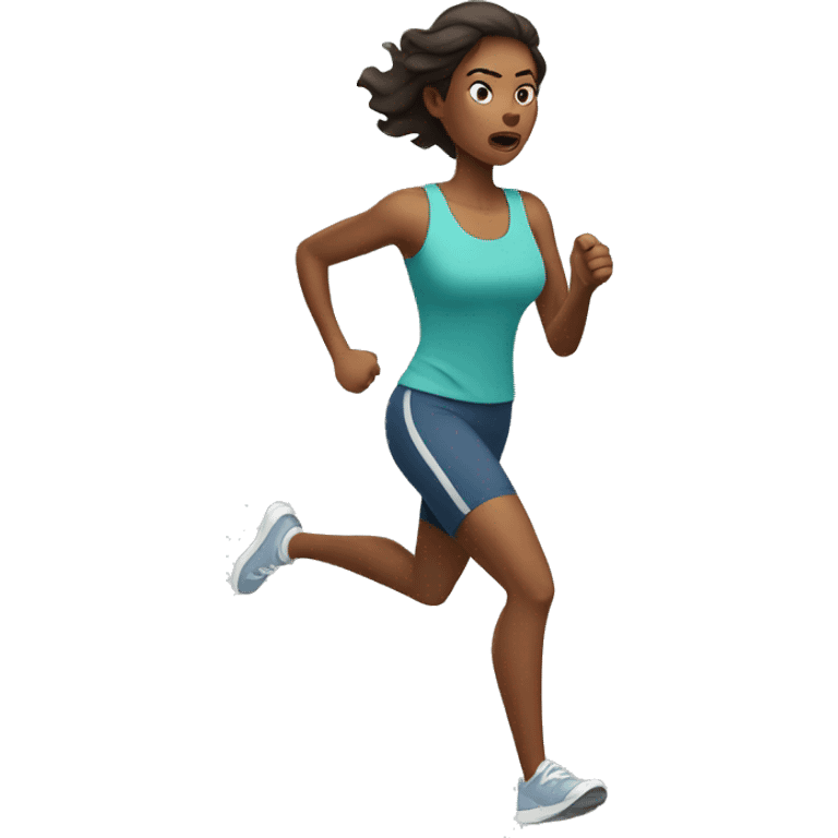 African American woman unhappy running emoji