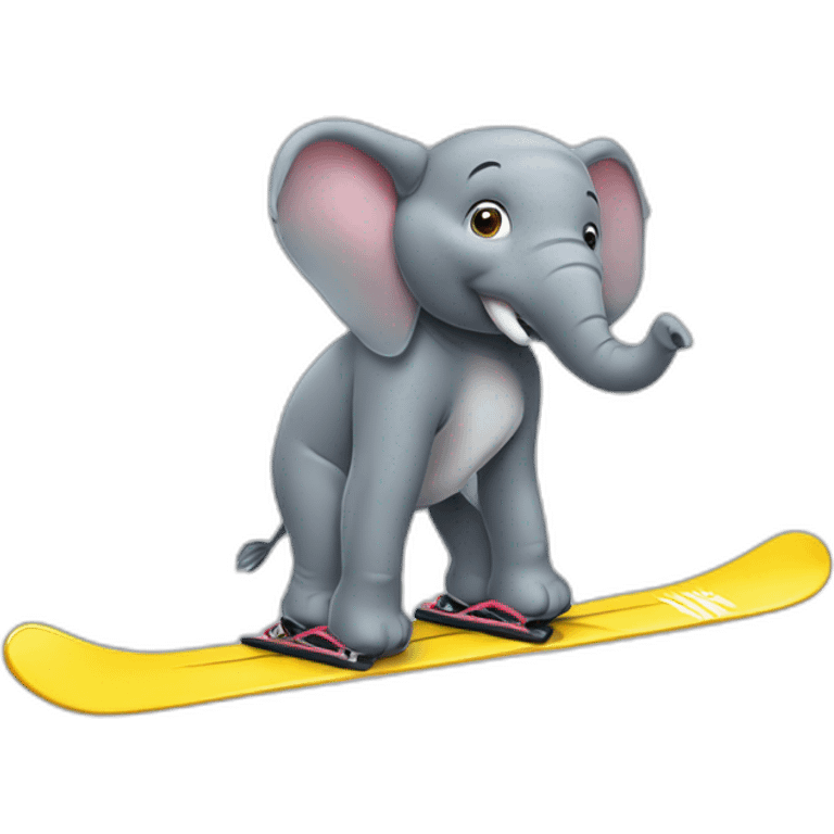 Éléphant qui fait du ski emoji