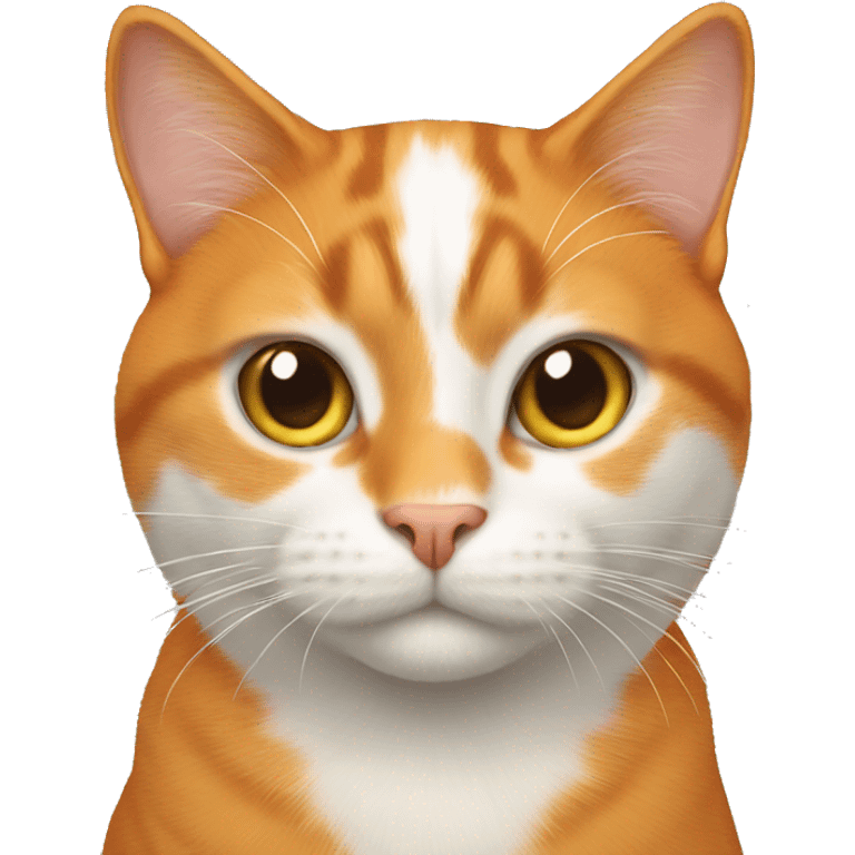 orange cat with white big pur on chest. emoji