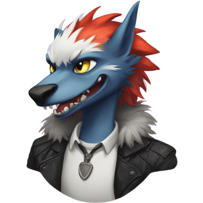 Colorful cute edgy badass anthropomorphic sergal furry  emoji